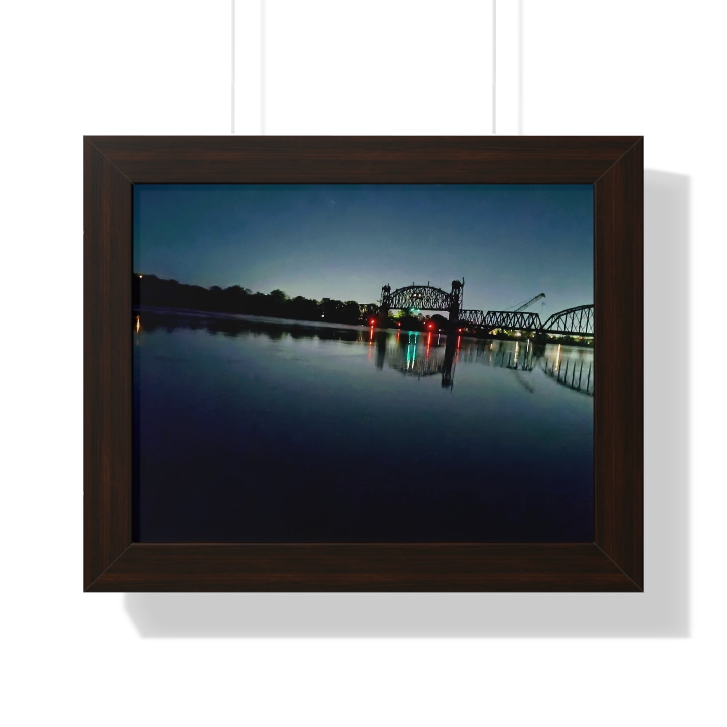 River Bridge Framed Horizontal Poster - Eccentricity Emporium LLC