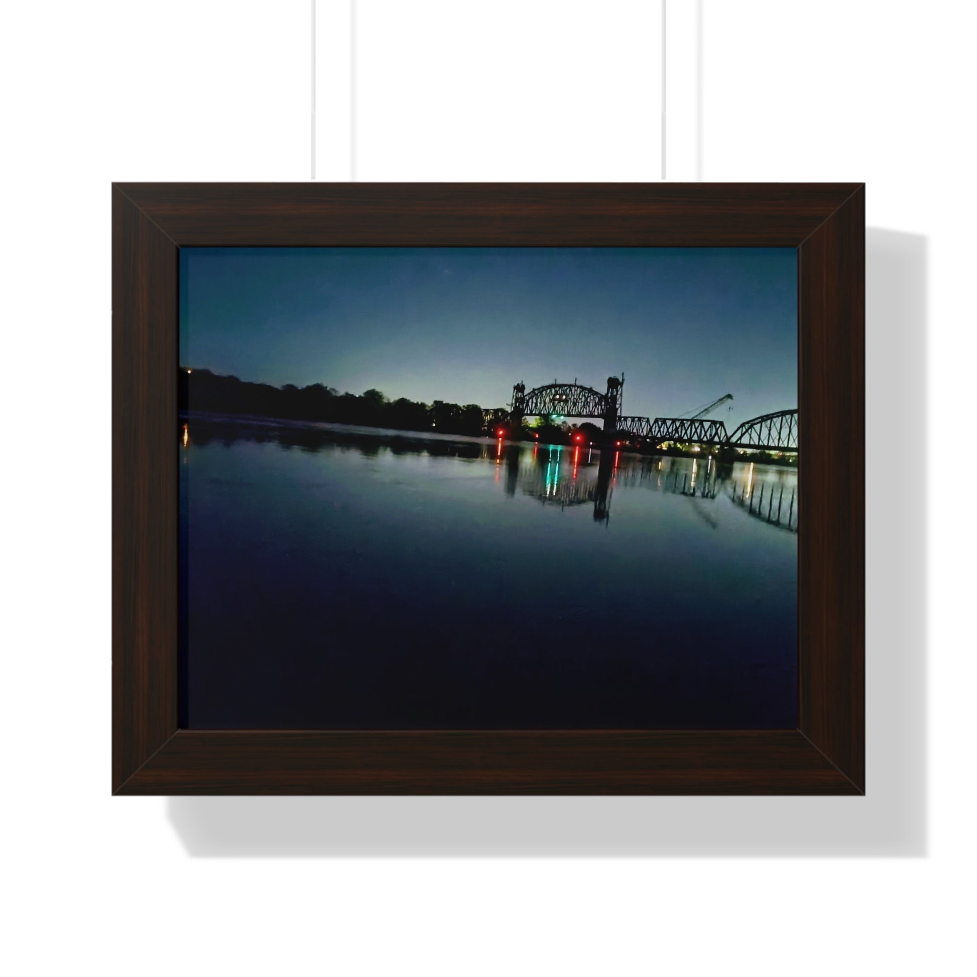 River Bridge Framed Horizontal Poster - Eccentricity Emporium LLC