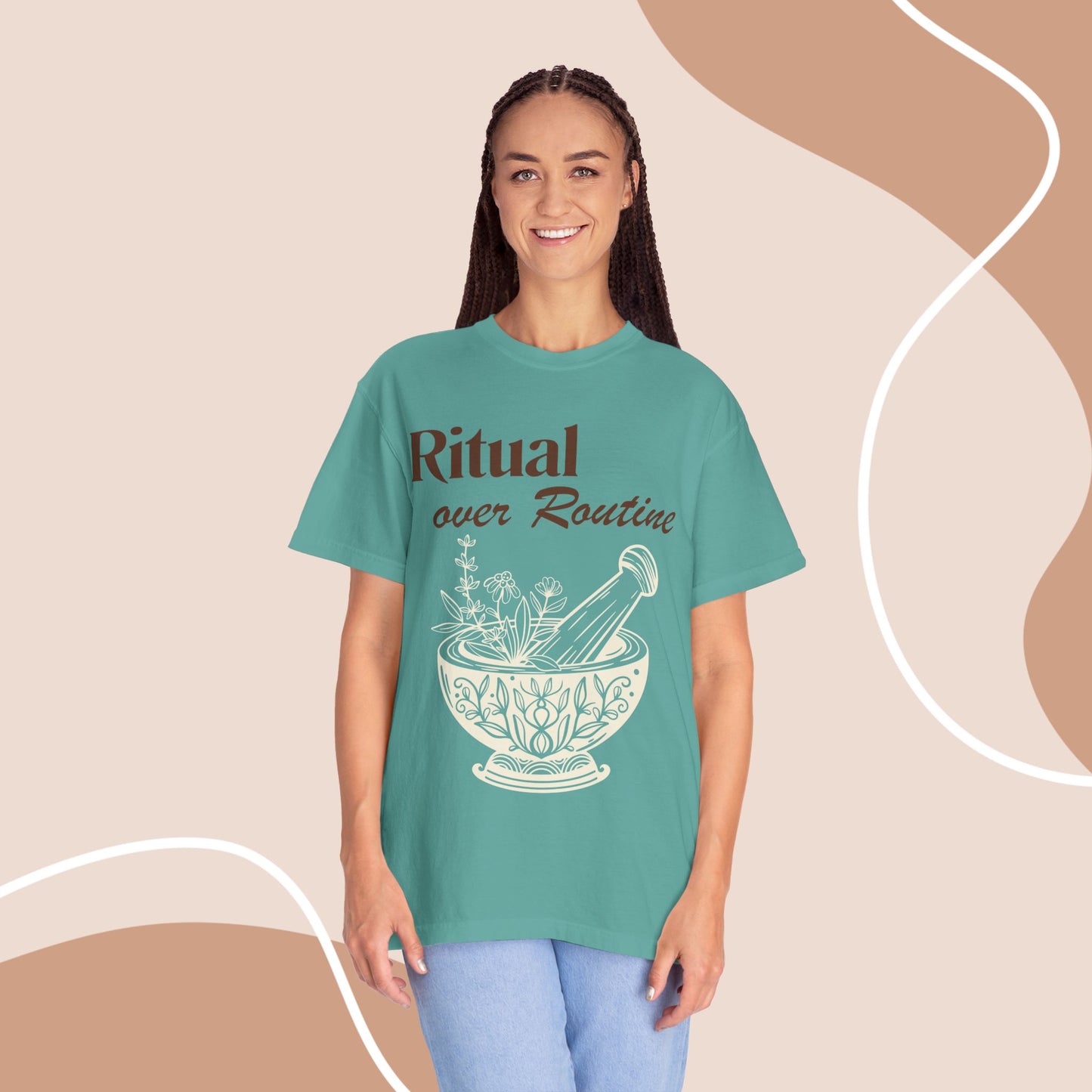 Ritual over Routine | Vintage Comfort Colors Herb Graphic Tee