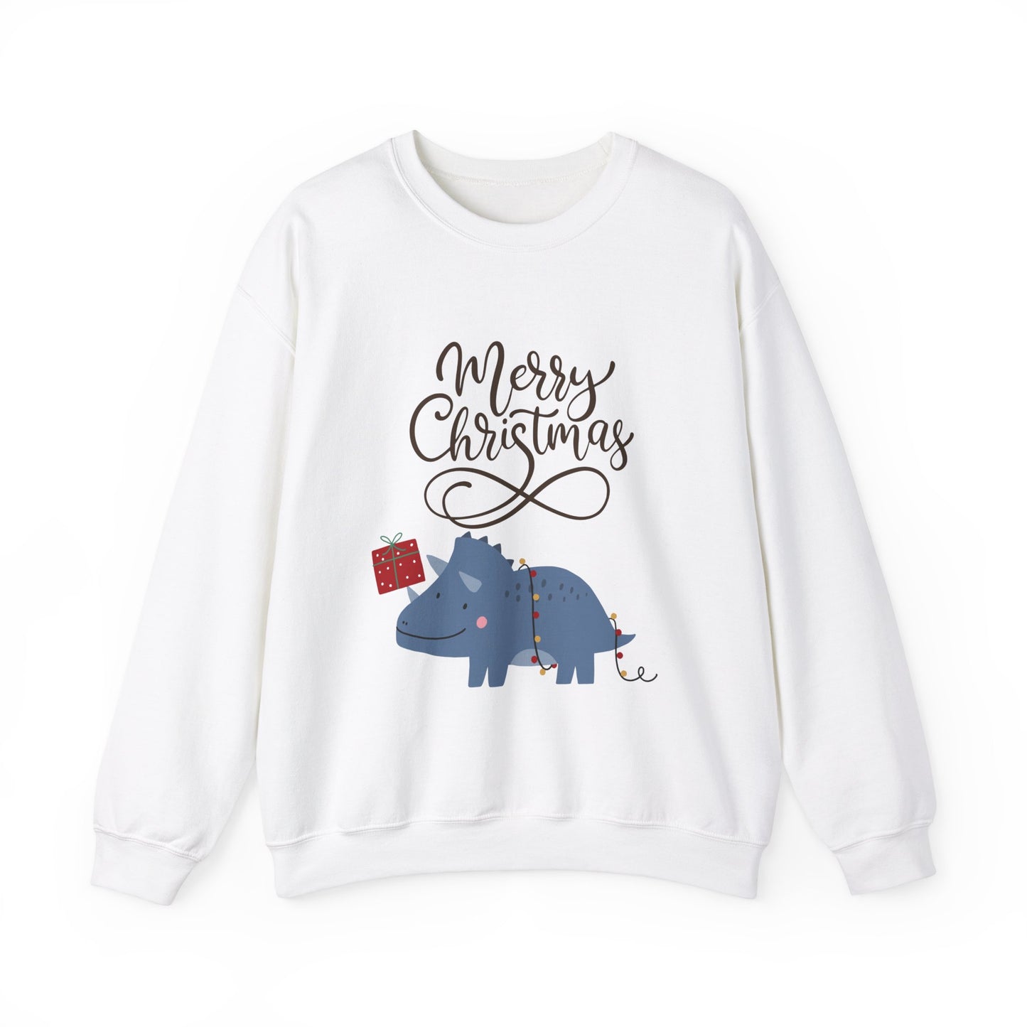 Dinosaur Merry Christmas Tree Unisex Heavy Blend™ Crewneck Sweatshirt