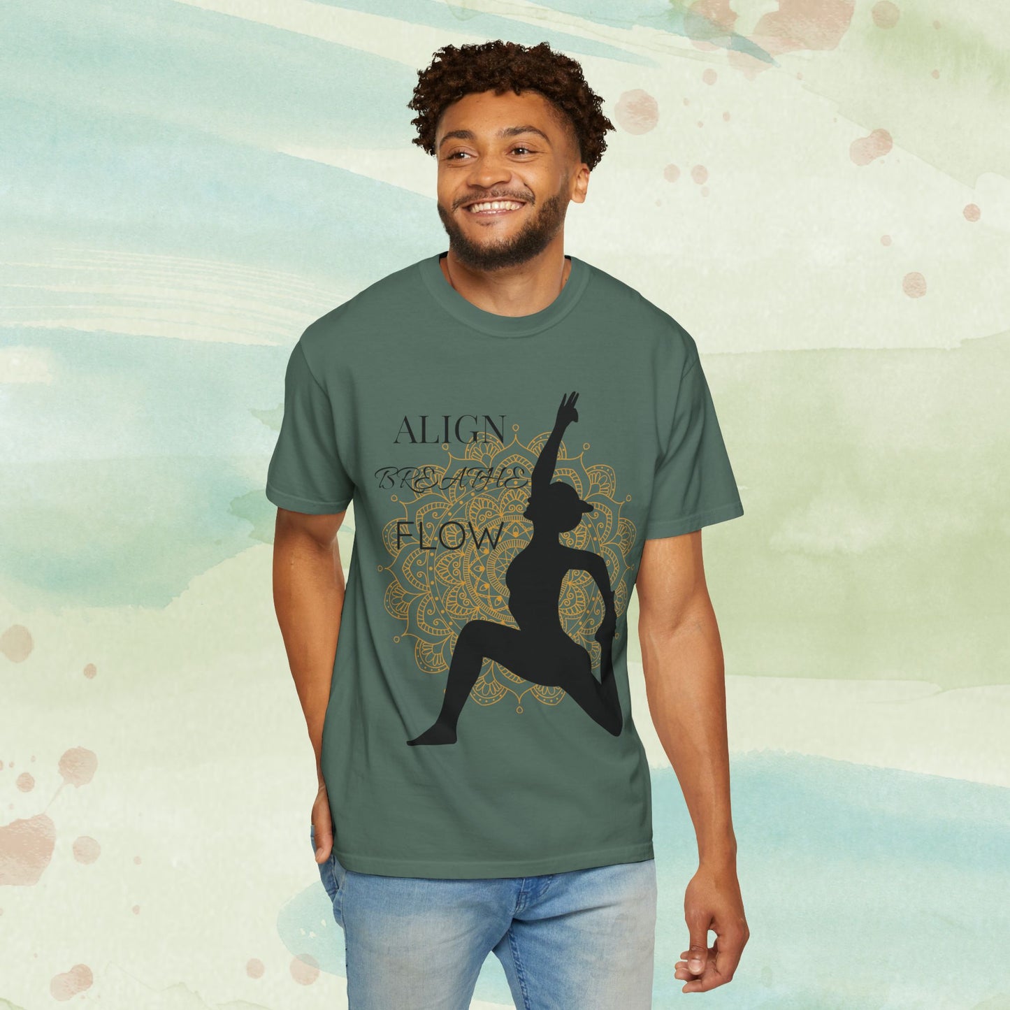 Sacred Movement Yoga Tee | Mandala Silhouette Meditation Shirt | Zen Lifestyle Graphic