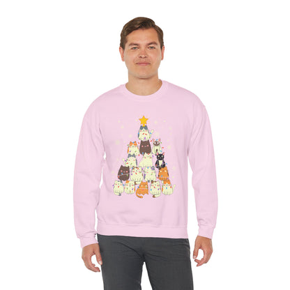 Cat Christmas Tree Unisex Heavy Blend™ Crewneck Sweatshirt