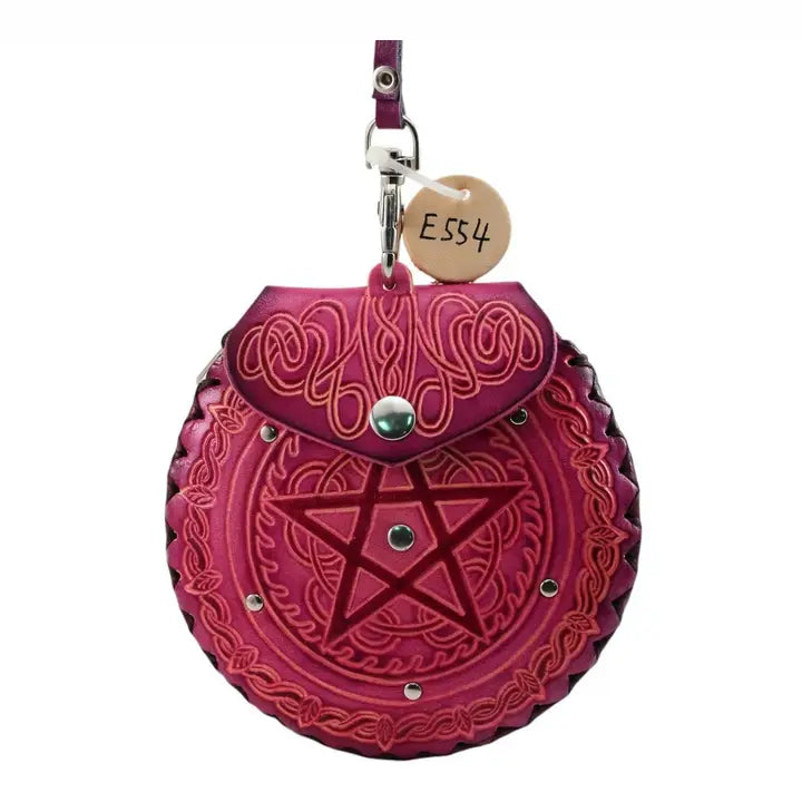 Handmade Leather Pentagram Coin Purse & Wristlet Wallet