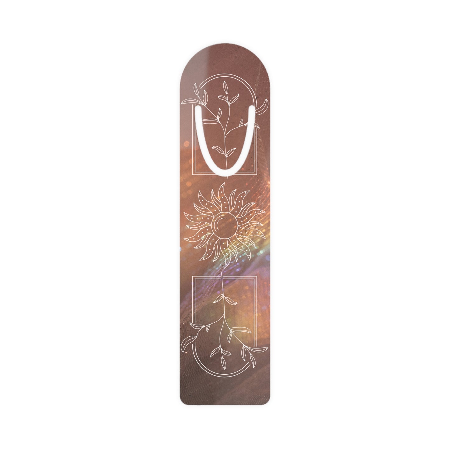 Celestial Sunflower Metal Bookmark — Boho Floral Reading Accessory