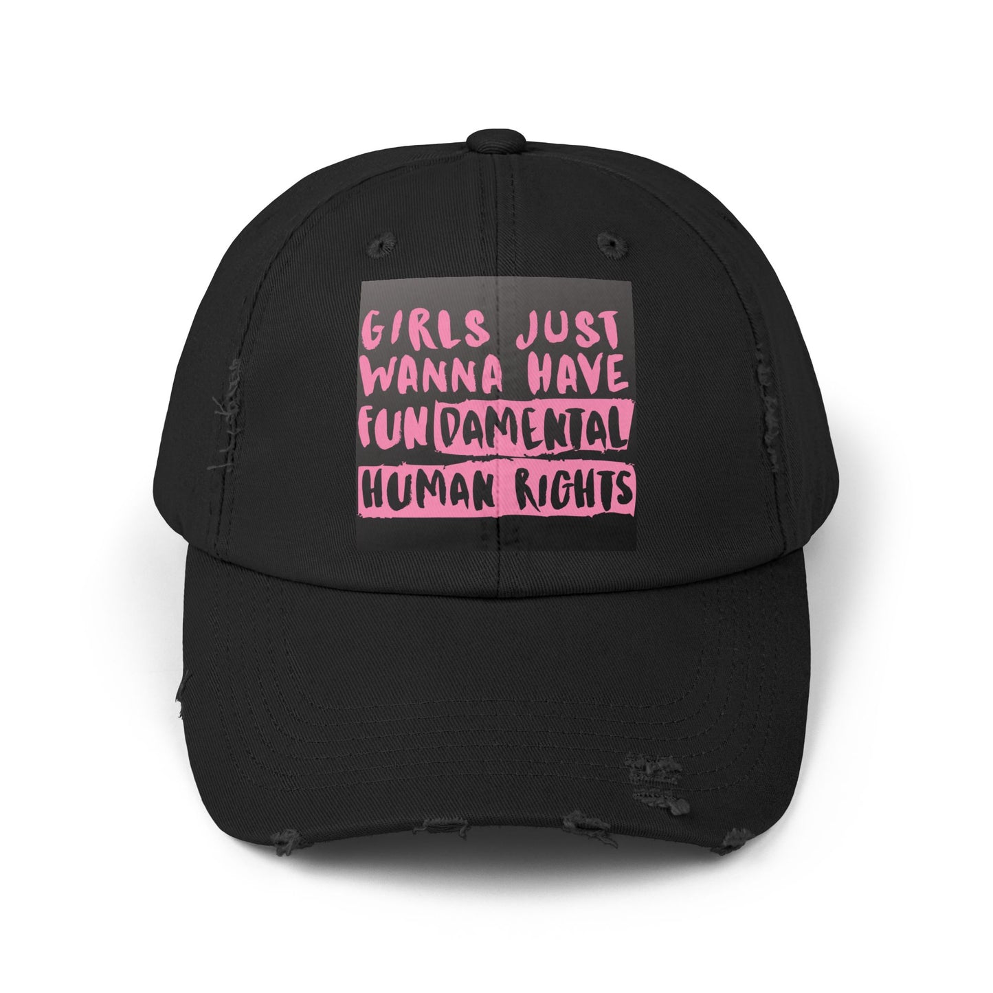 Girls Fundamental Rights Unisex Distressed Cap - Eccentricity Emporium LLC