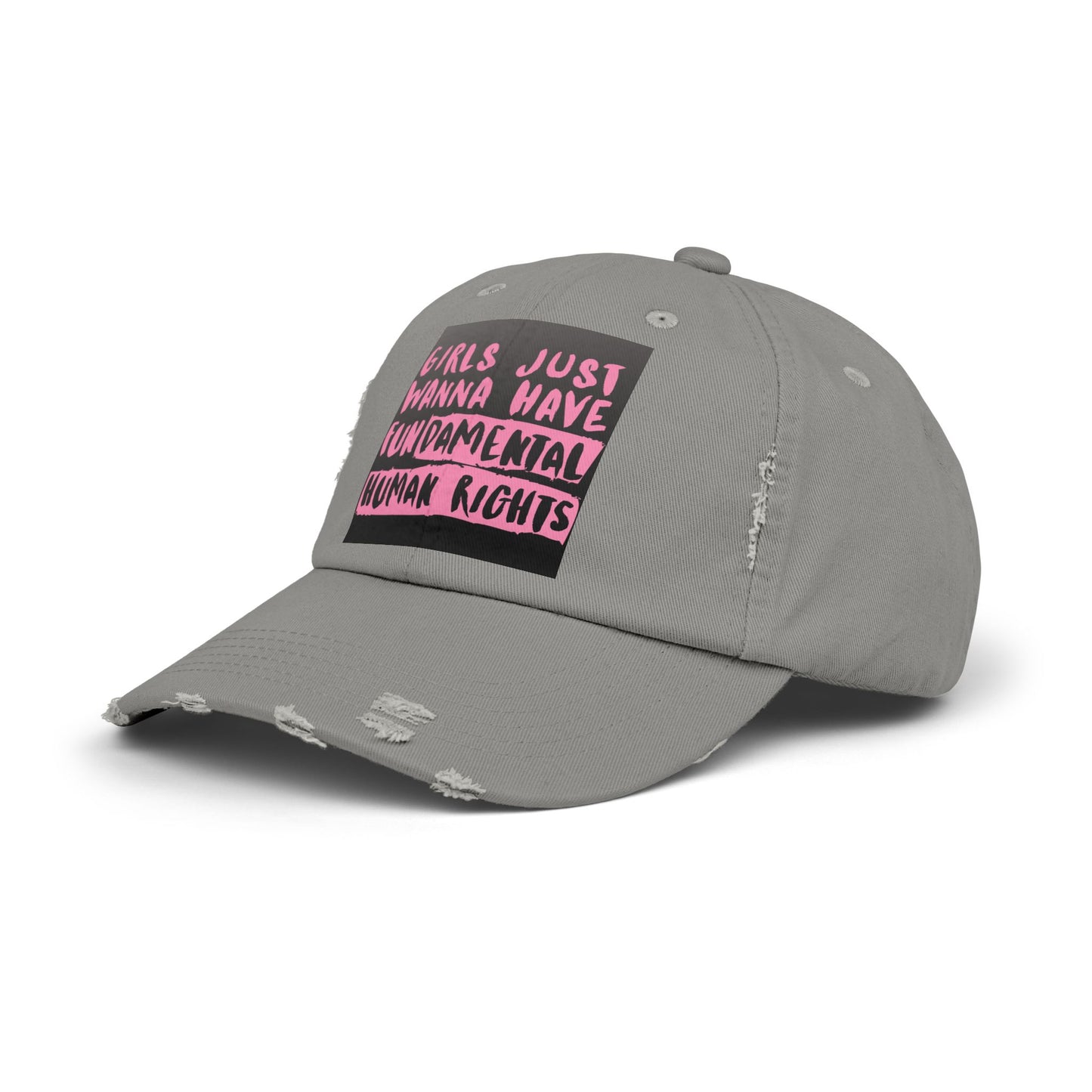 Girls Fundamental Rights Unisex Distressed Cap - Eccentricity Emporium LLC