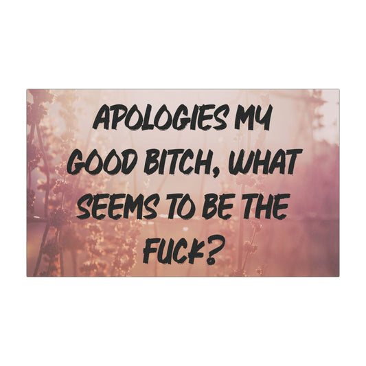 Funny Profanity Car Magnet - "Apologies My Good Bitch, What Seems To Be The Fuck?"