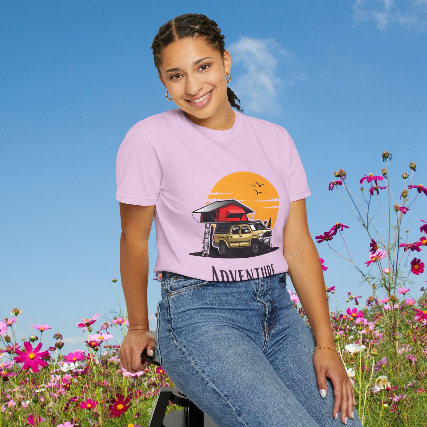 Adventure Awaits – Overland Sunset Rooftop Tent Tee