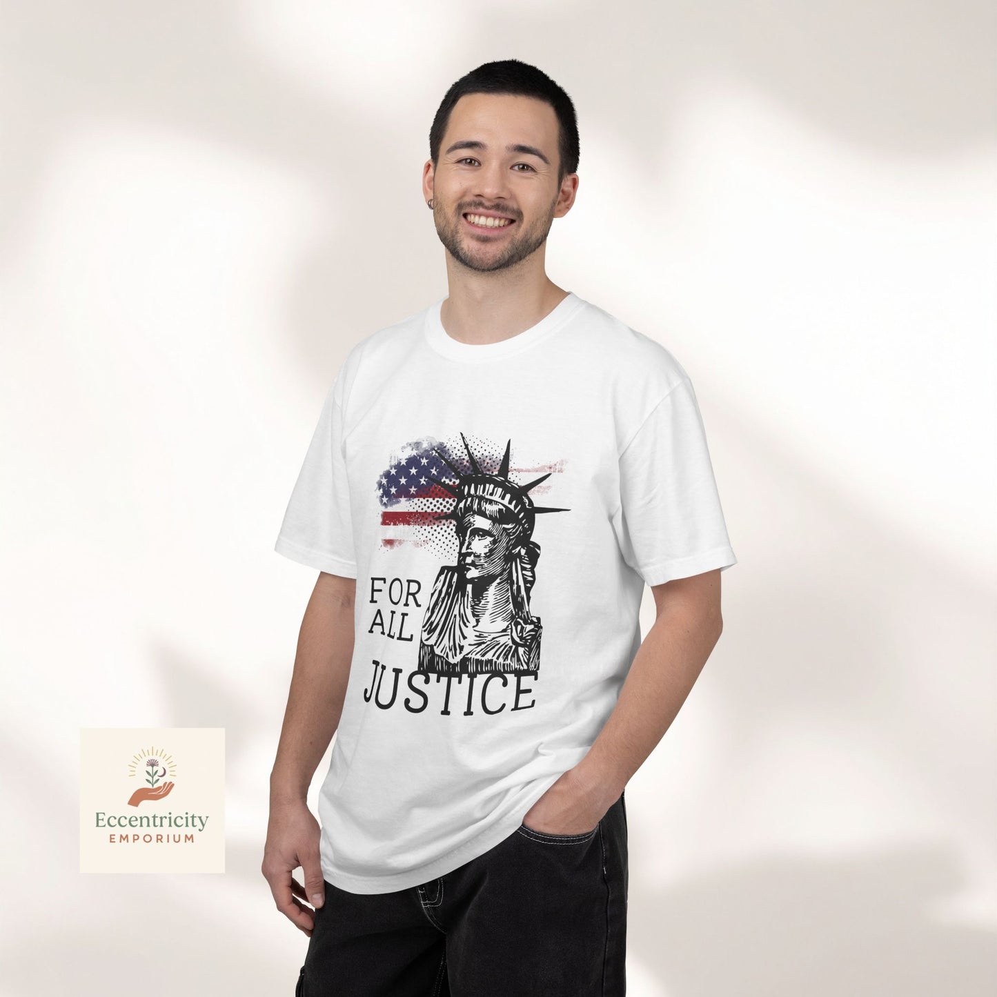 For All Justice Unisex Graphic T-Shirt | Vintage Style Liberty Tee