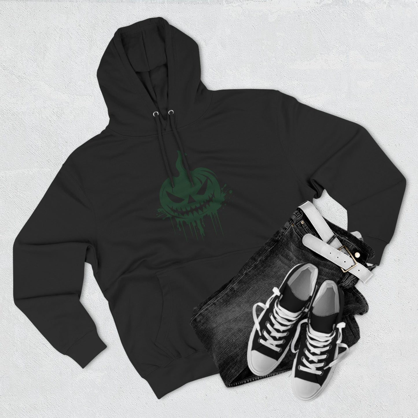 Scary Pumpkin Three-Panel Fleece Hoodie