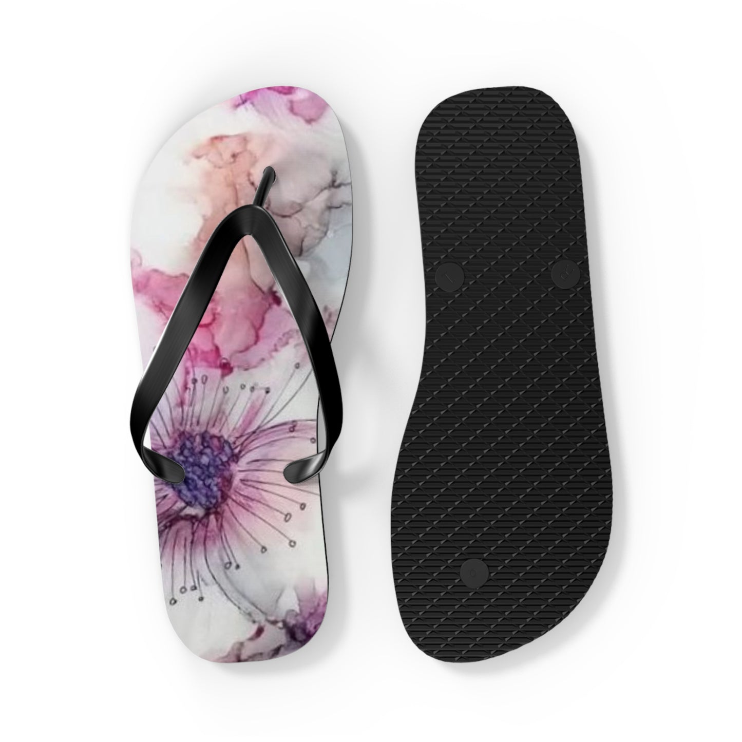 Watercolor Flowers Flip Flops - Eccentricity Emporium LLC