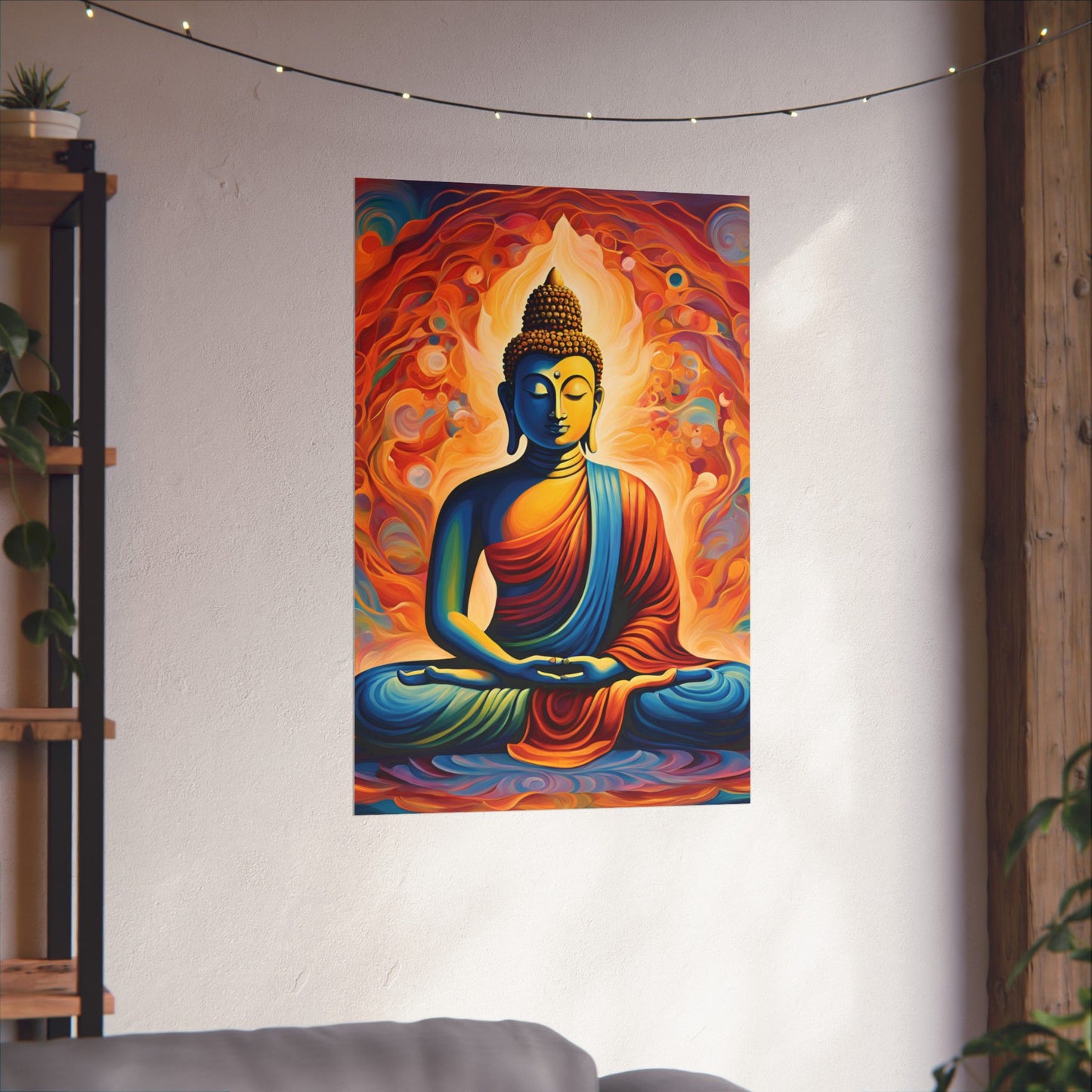 Luminous Buddha Harmony — Vibrant Spiritual Wall Art