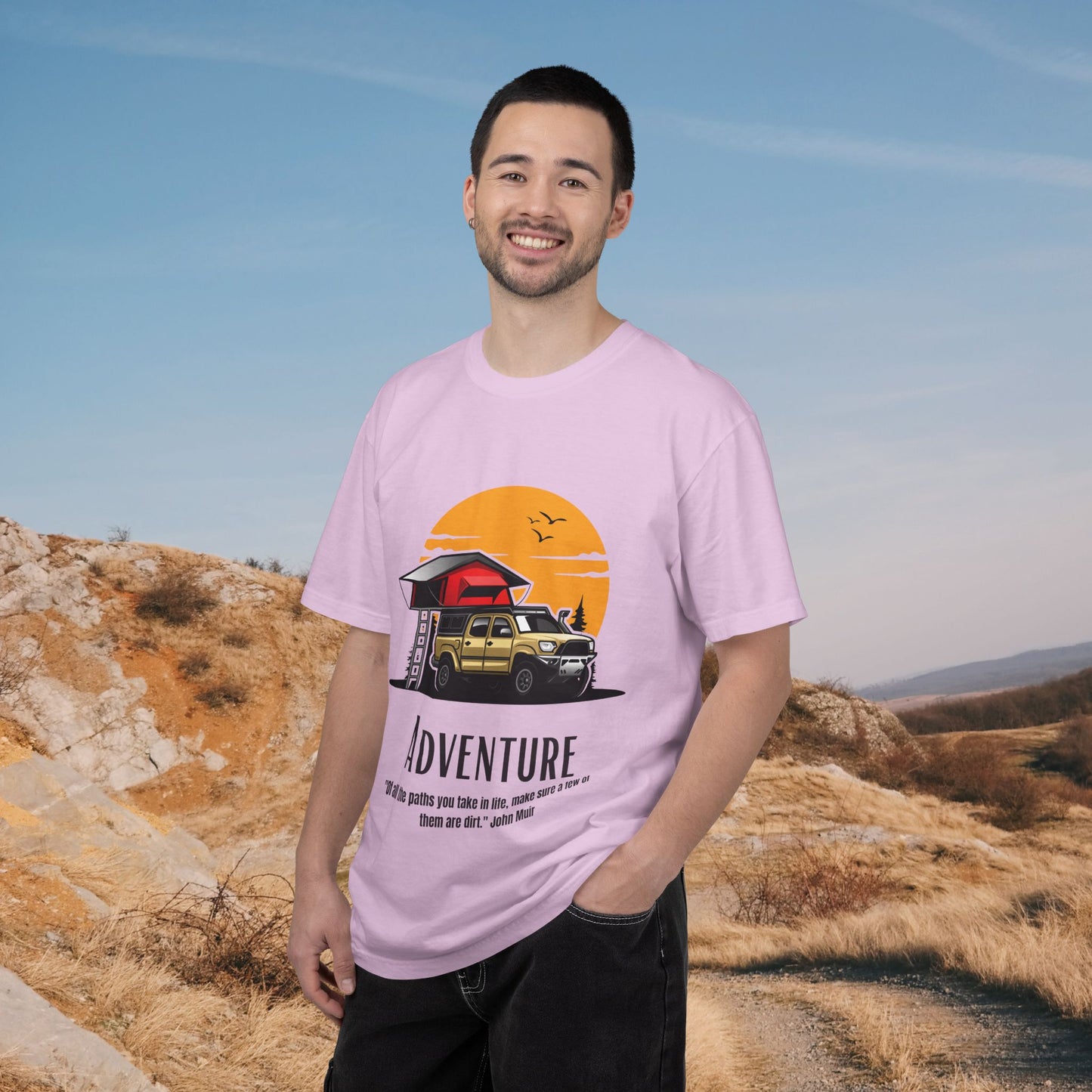 Adventure Awaits – Overland Sunset Rooftop Tent Tee