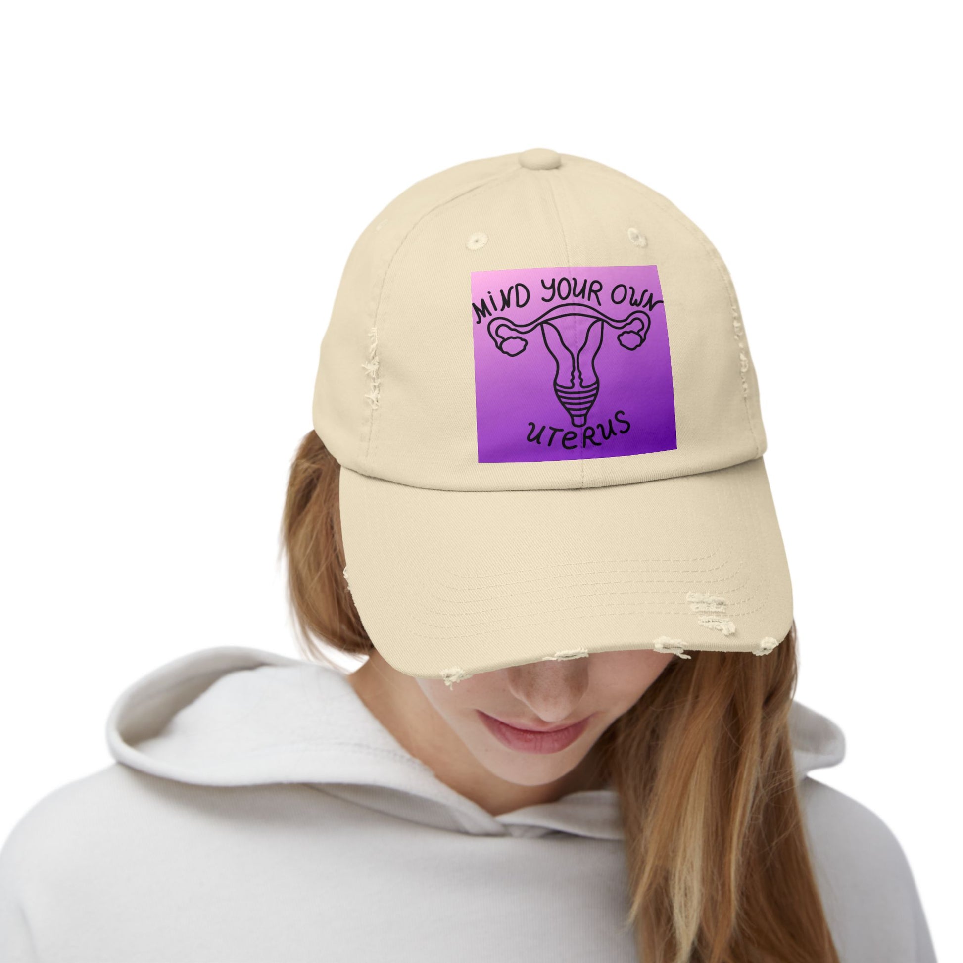 Mind your own Uterus Unisex Distressed Cap - Eccentricity Emporium LLC