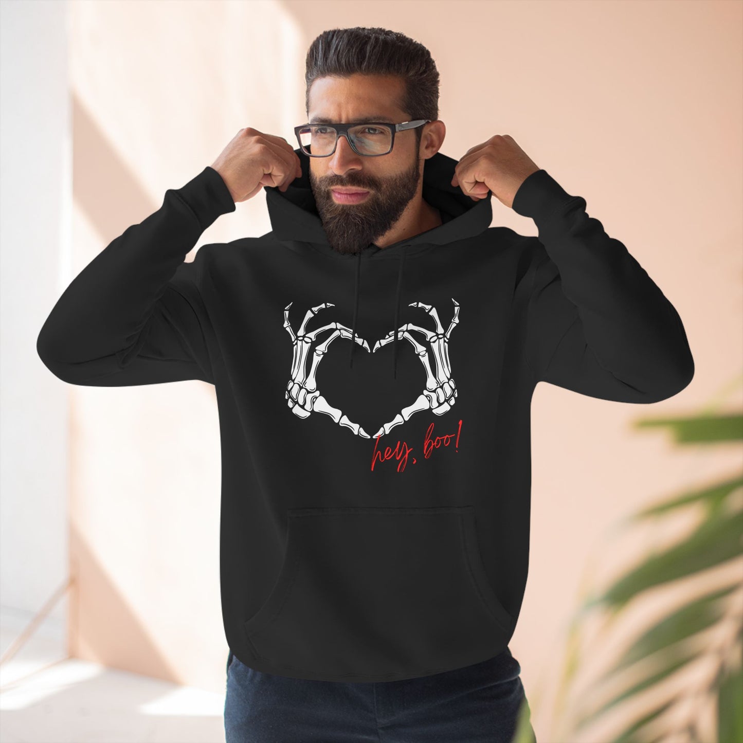 Skeleton heart - Three-Panel Fleece Hoodie