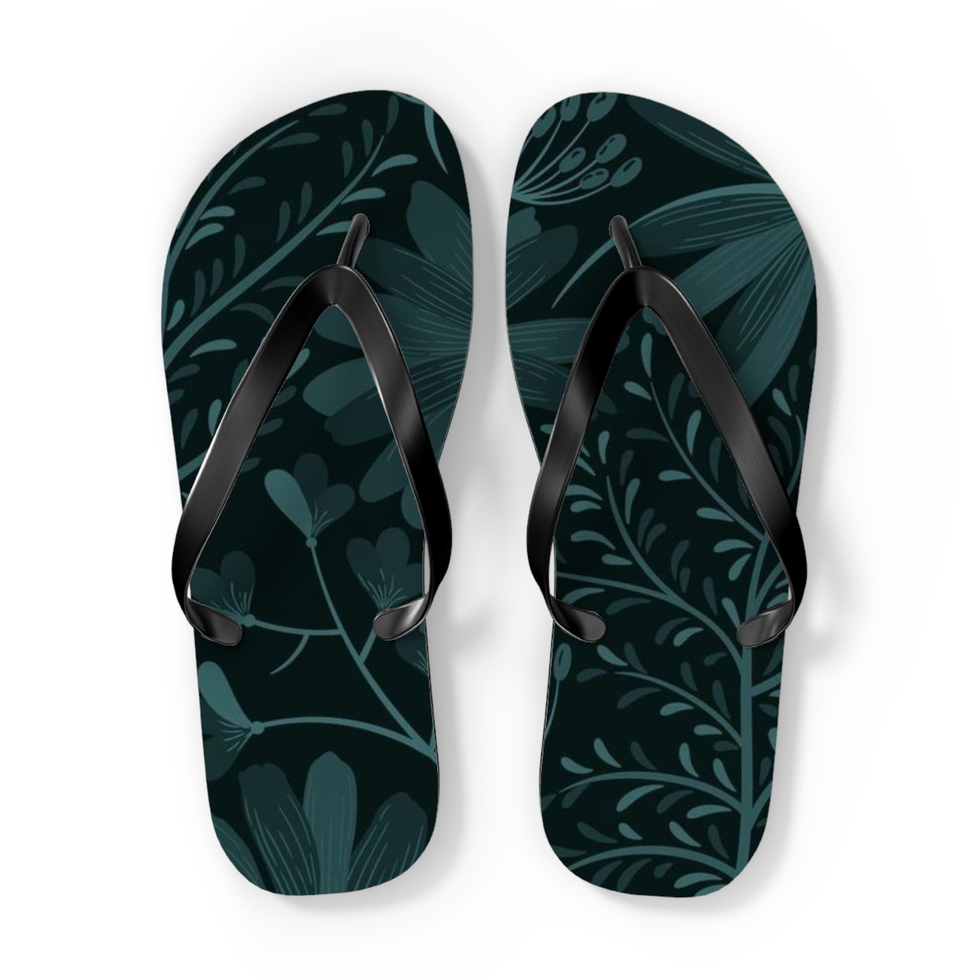 Dark Flowers Flip Flops - Eccentricity Emporium LLC