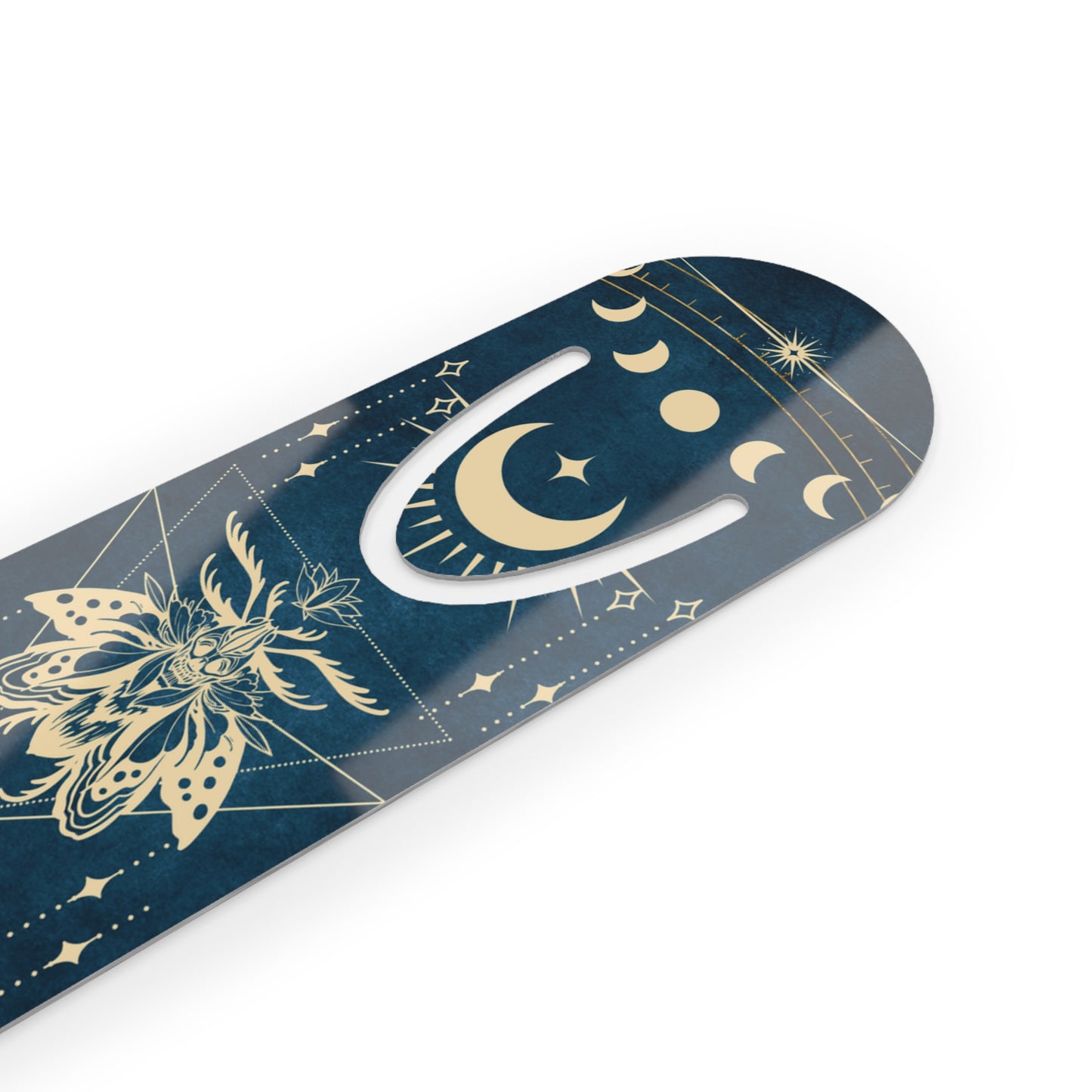 Mystic Moon Moth Bookmark — Celestial Metal Page Marker