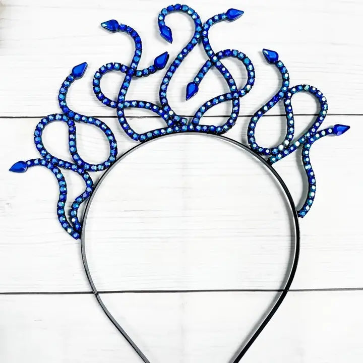 Sapphire Medusa Headband & Crystal Snake Crown