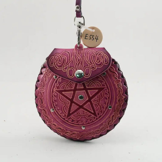 Handmade Leather Pentagram Coin Purse & Wristlet Wallet