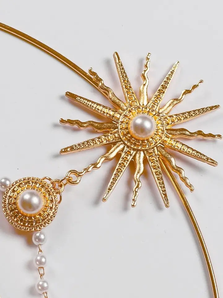 Celestial Starburst Goddess Crown & Earring Set