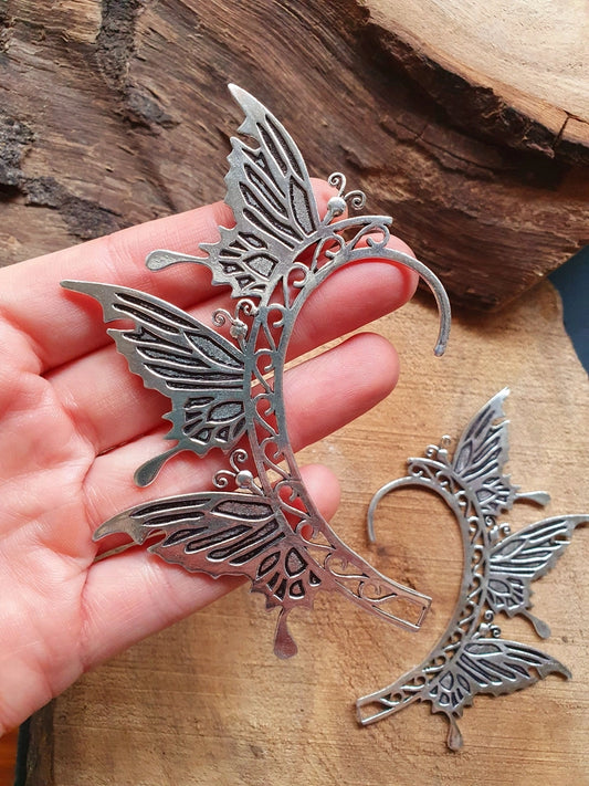 Handmade Golden & Silver Fairy Wings Ear Cuff