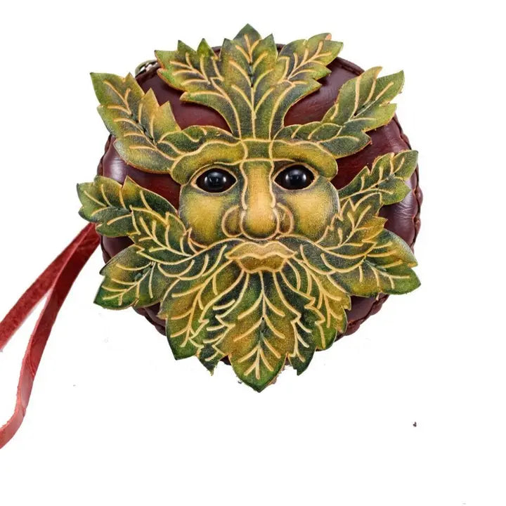 Handmade Leather Green Man Coin Purse & Wristlet Wallet